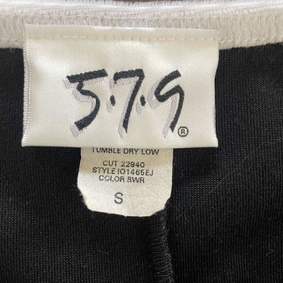 Vintage 90s 5*7*9 Colorblock Dress Spice Girls Black White Cobalt Blue S - Picture 7 of 8